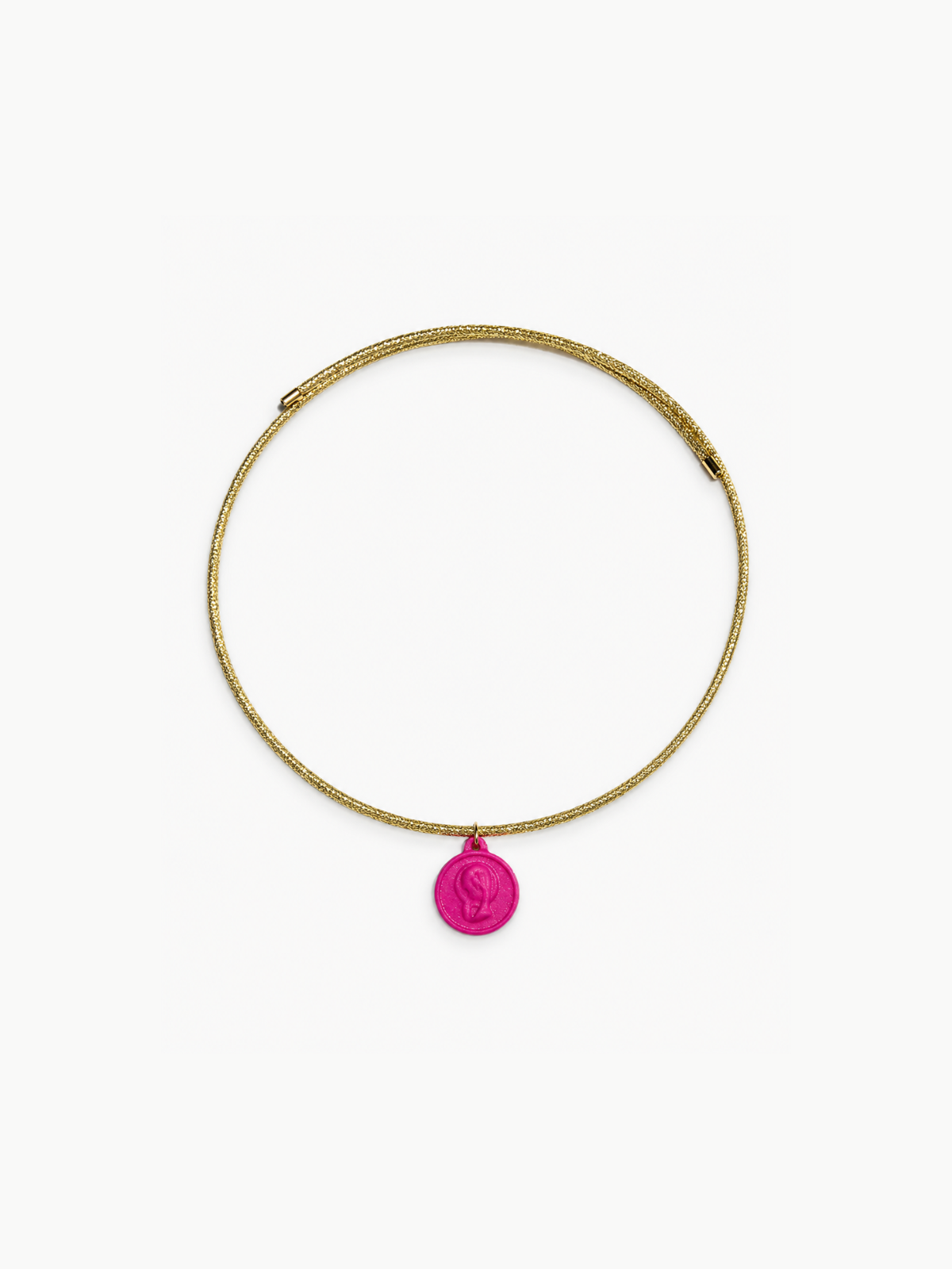 Medalla Rosa Cuerda Dorada