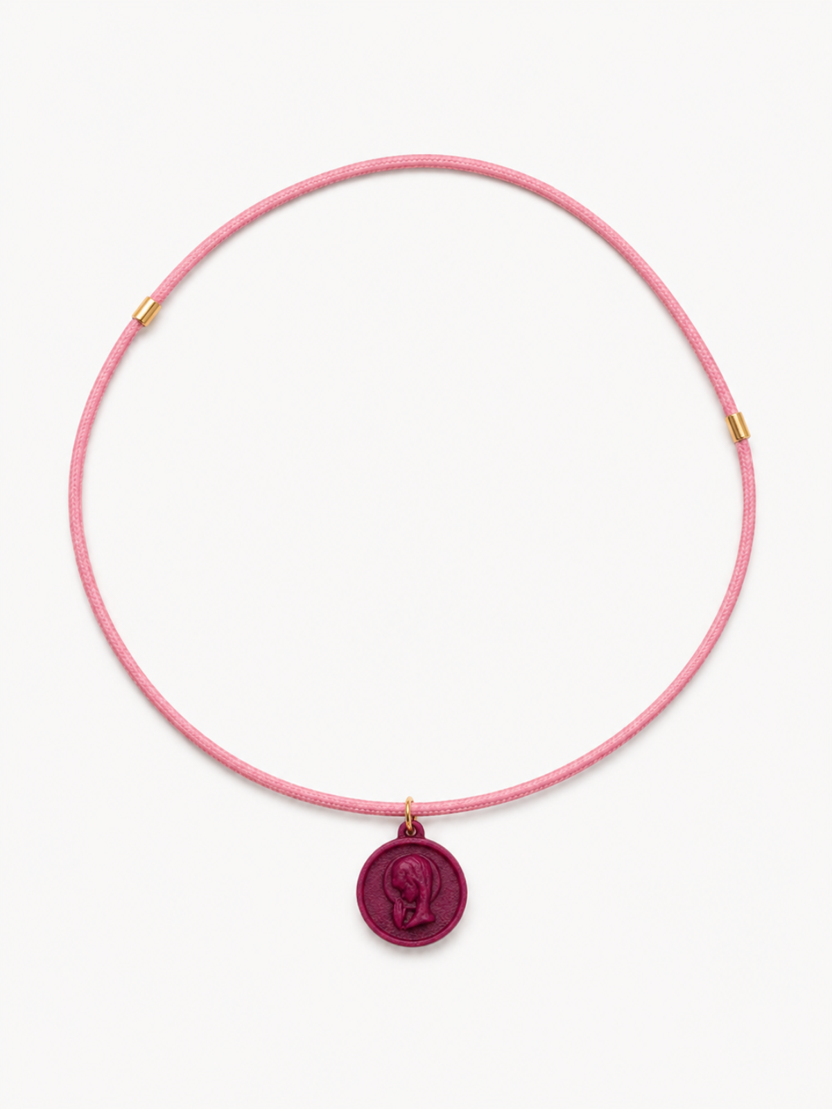 Medalla Virgen Niña Fucsia