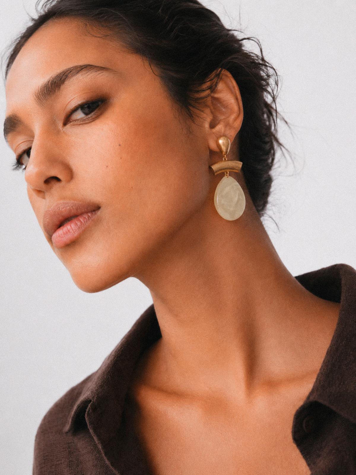 Pendientes Jaipur Carey Blanco